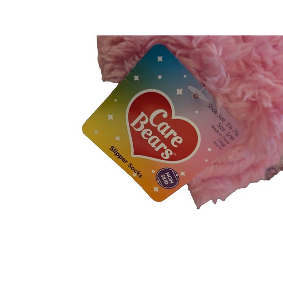 Women's Pink Care Bears Pull-On Slipper Socks with Grippers - S/M 5.5-7.5 - Picture 2 of 4